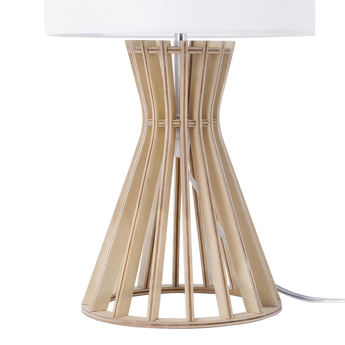 TISCHLAMPE Carrion 27/27/37 cm - Weiß, Holzwerkstoff (27/27/37cm) - Beliani