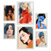 POSTER Set Mit 6 Ehrgeizig In Damenplakat A3 & A4 Weißer Rahmen - Weiß, Papier (29/3cm) - Nacnic