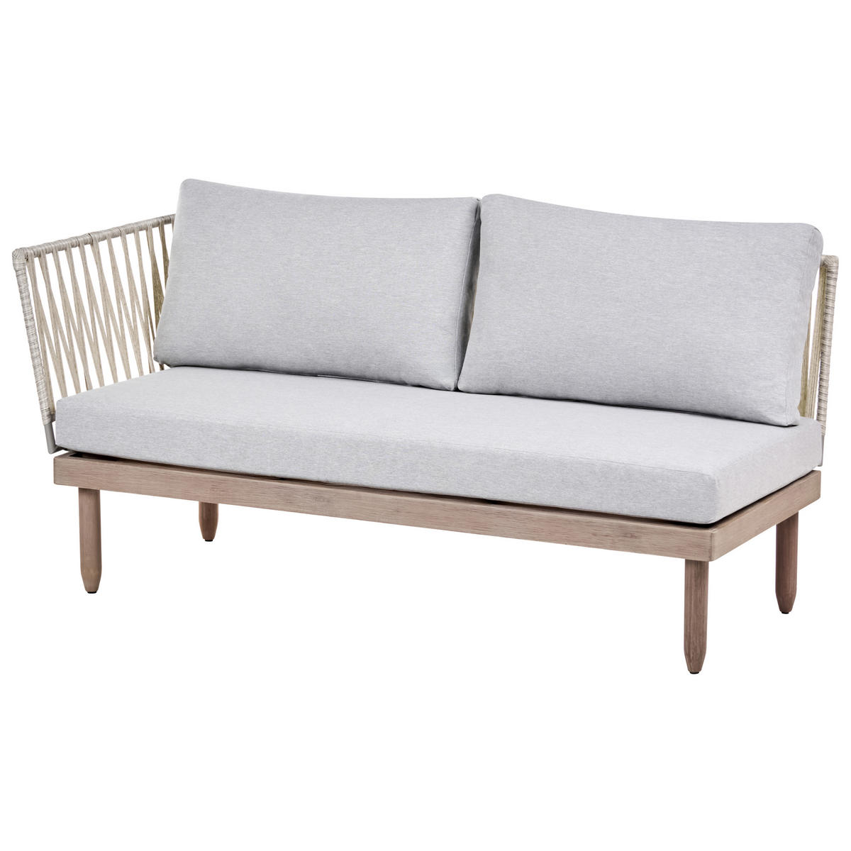 LOUNGE-SET mit Tisch 4-Sitzer Akazienholz linksseitig Braun/Grau Cremona - Dunkelgrau/Braun, Holz - Beliani