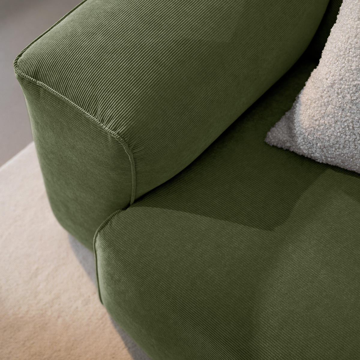 ECKSOFA mit XL-Longchair - Schwarz/Grün, Kunststoff/Textil (260/171cm) - home24