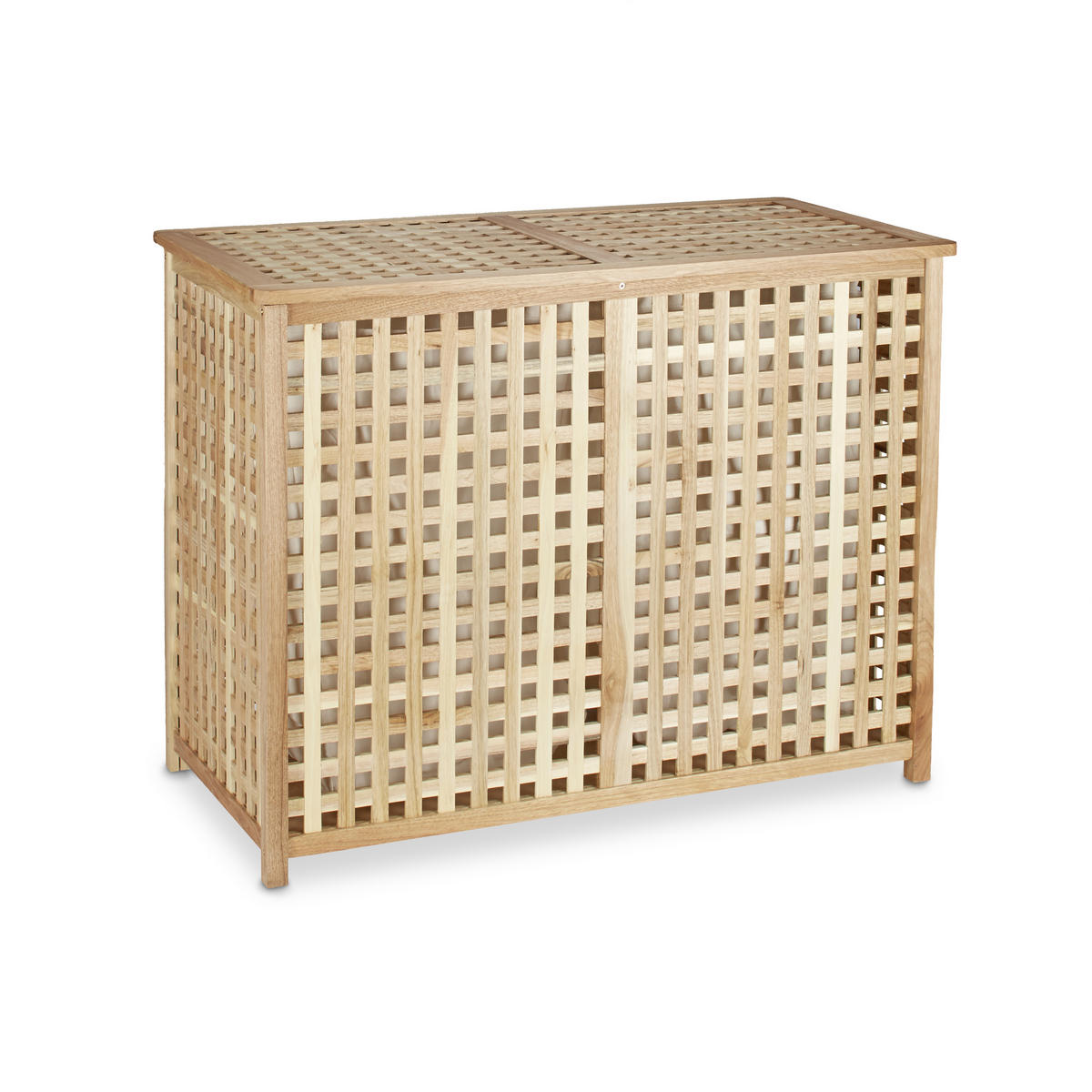 WÄSCHESAMMLER - Hellbraun, Holz/Textil (87.9/68.1/46.1cm) - Relaxdays