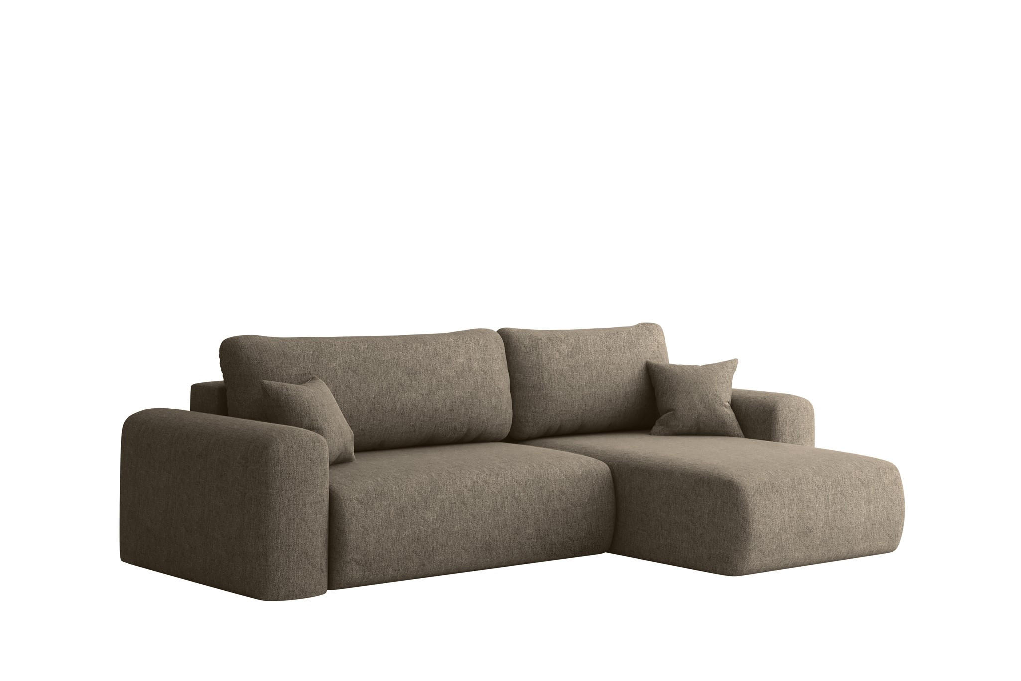 ECKSOFA Flora In Verita - Braun, Holzwerkstoff/Textil (272/145cm) - Fun Möbel