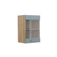 KÜCHENGLASSCHRANK R-Line Blau-Grau 40 cm - Honigeiche/Eiche Wotan, Holzwerkstoff (40/60/31cm) - Vicco