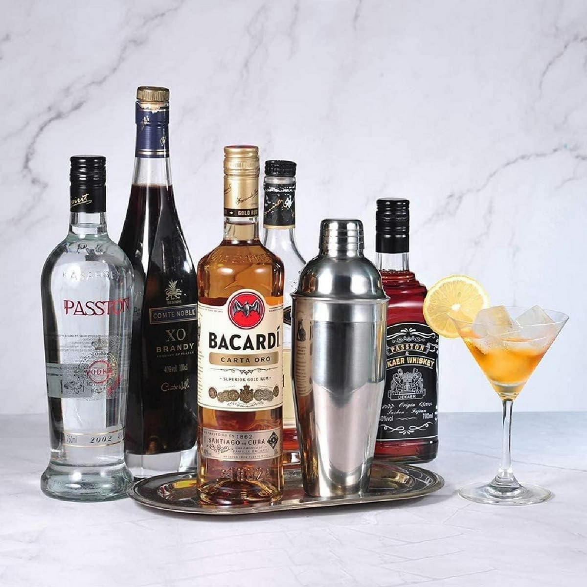 COCKTAILSHAKER Edelstahl 750 ml mit Sieb - Silberfarben, Metall (9.4/8.9/24cm)
