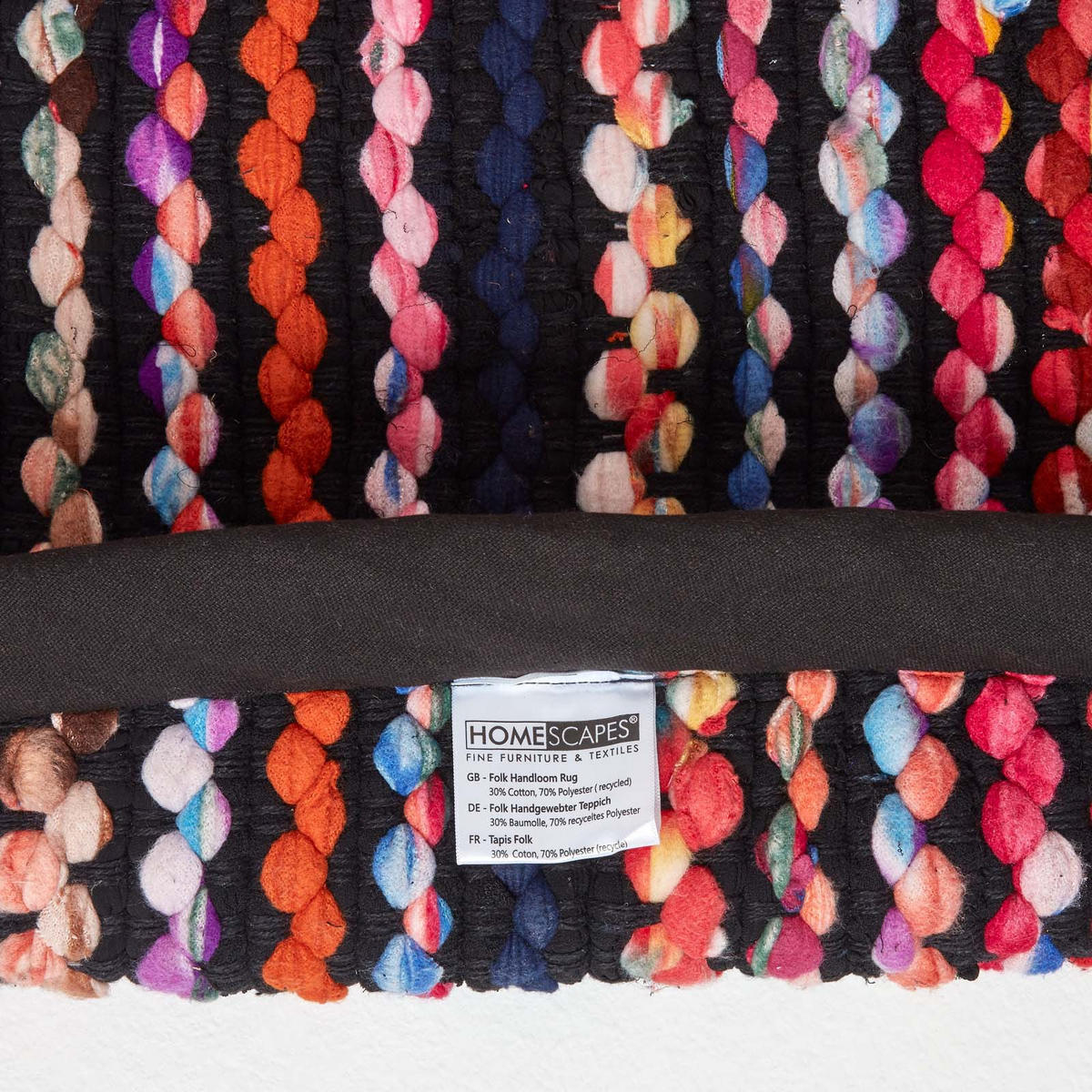 FLICKENTEPPICH Folk rund 150 cm - Multicolor, Textil (150/150cm) - Homescapes