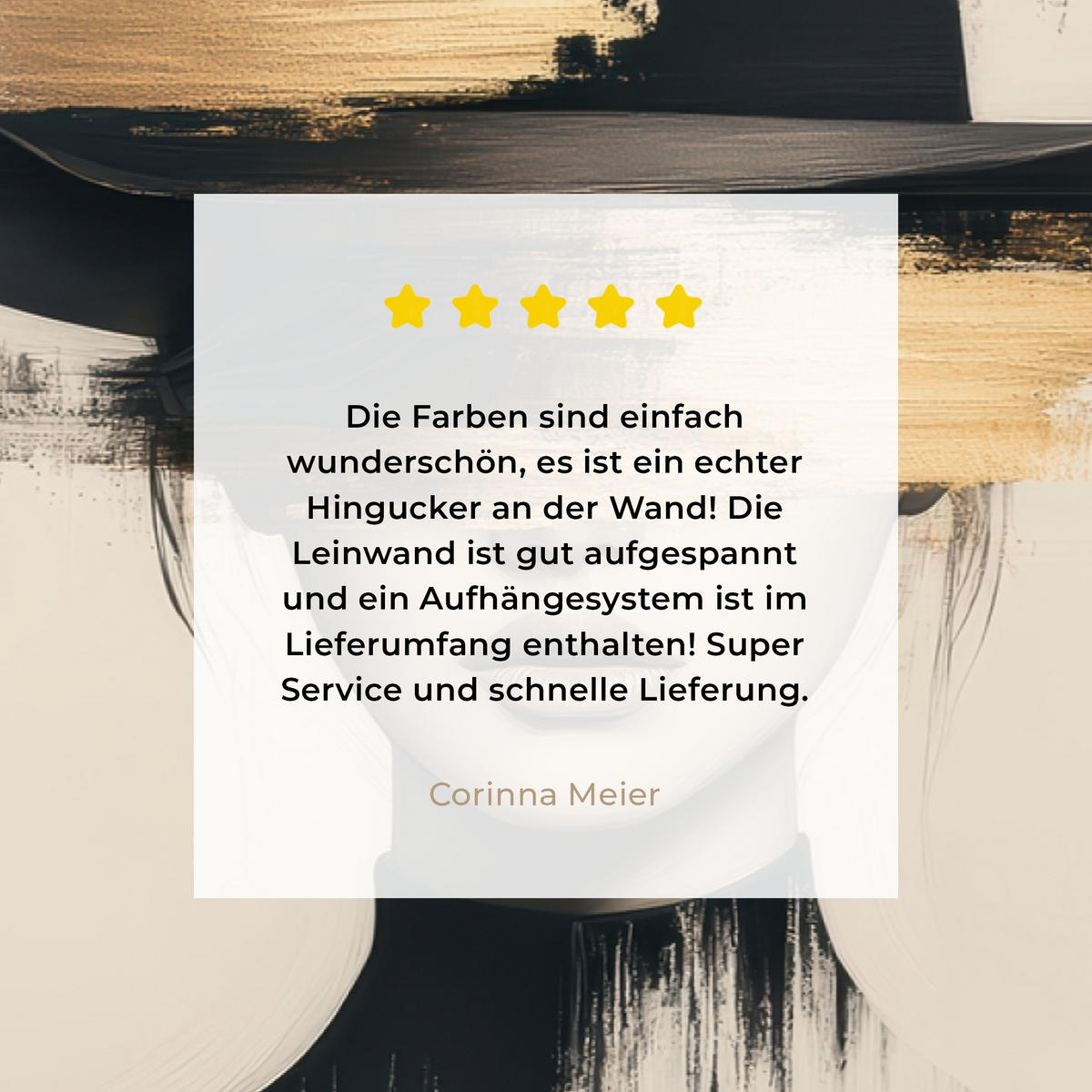 LEINWANDBILD Frau - Hut - Farbe Gemälde 60x40 cm - Goldfarben, Textil (60/40cm) - MuchoWow