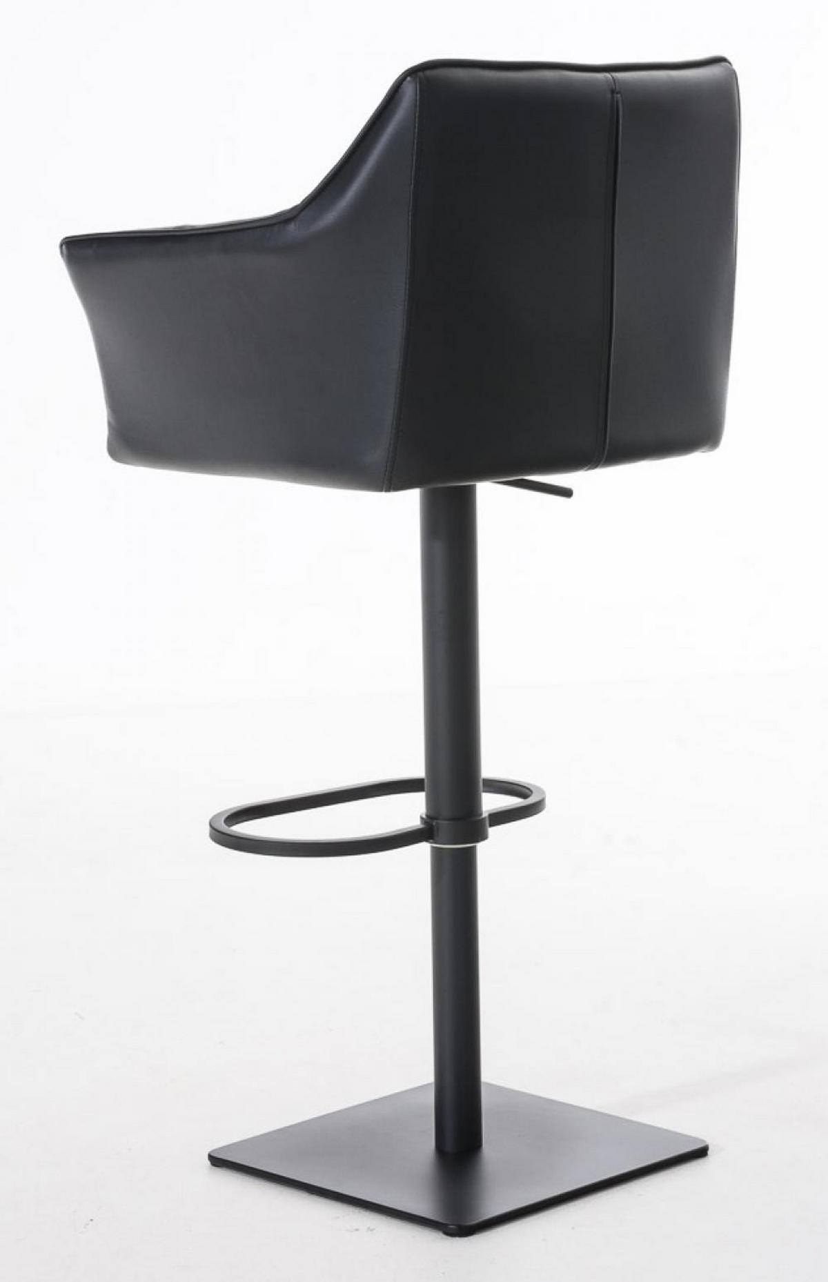 BARHOCKER 2er Set Lederlook Schwarz - Schwarz, Textil/Metall (64/88/45cm) - CLP