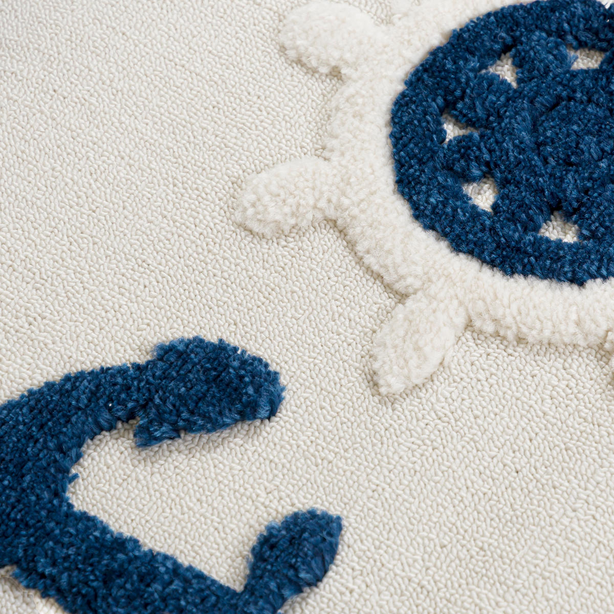 KINDERTEPPICH Beige Anker, Maritim - Mittelflor Rechteckig Weich 140 x 200 cm - Multicolor/Dunkelblau, Textil (140/200cm) - Mazovia