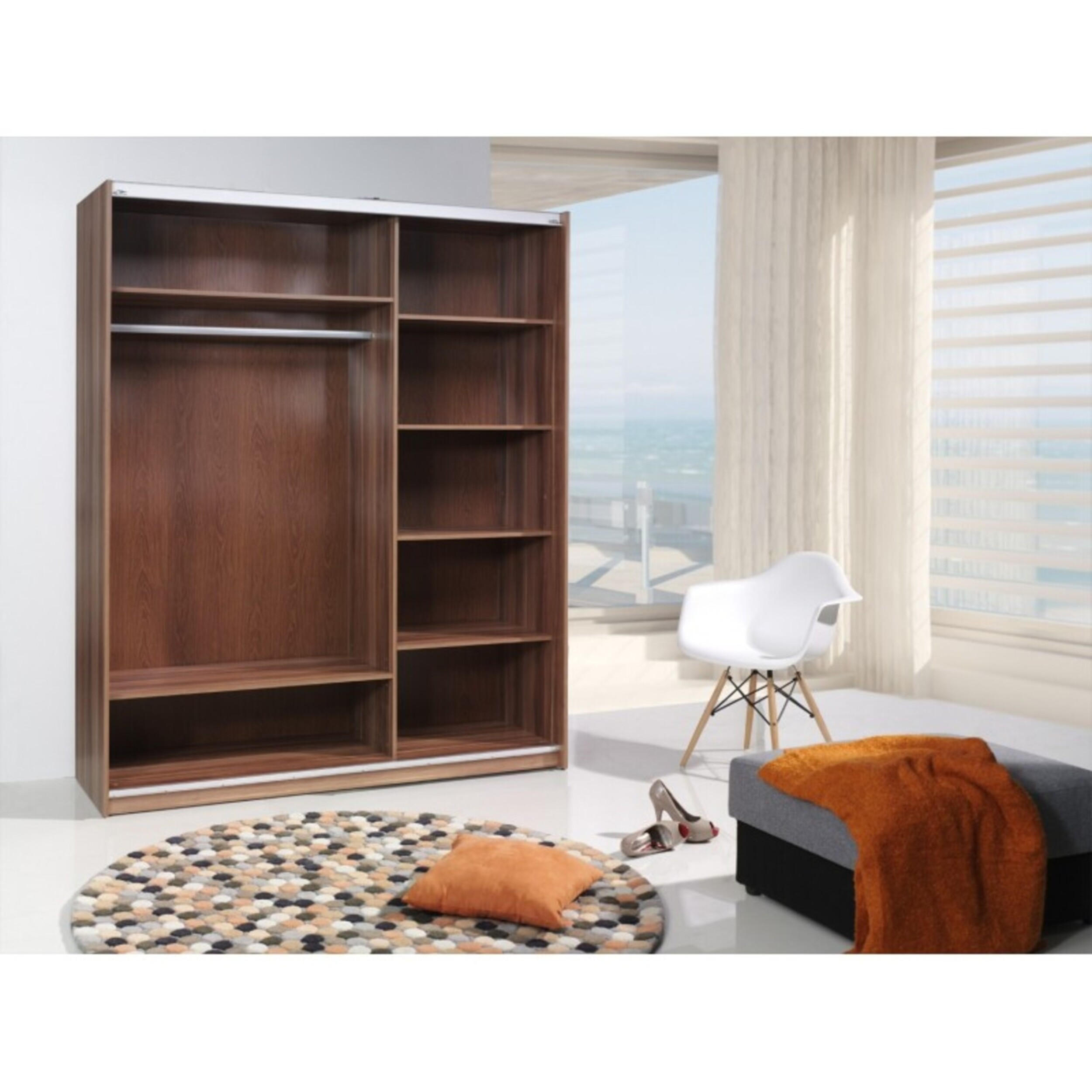 SCHIEBETÜRENSCHRANK - Kleiderschrank Polly - Wenge - Wengefarben, Holzwerkstoff (175/211/60cm) - Möblo