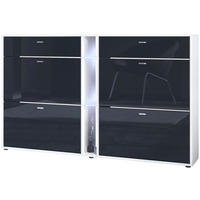SCHUHSCHRANK Today Fronten in Schwarz Hochglanz - Schwarz Hochglanz, Holzwerkstoff (155.5/95/28cm) - Vladon