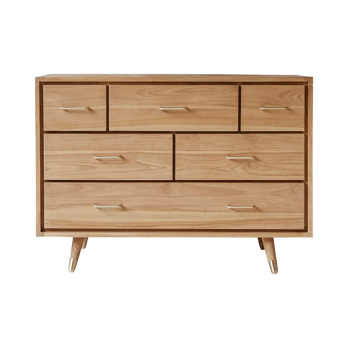KOMMODE Kort Natur aus Teak - Naturfarben, Holz (110/79/50cm) - Tikamoon