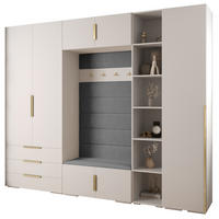 GARDEROBEN-SET 236,7/290/47 - Goldfarben/Weiß, Holz/Metall (290/236.7/47cm) - Abiks Möbel