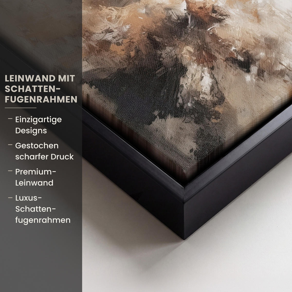 LEINWAND Bilder mit Rahmen - Farbe - Abstrakt - Beige - Kunst - 20x20 - Greige, Textil (20/20cm) - MuchoWow