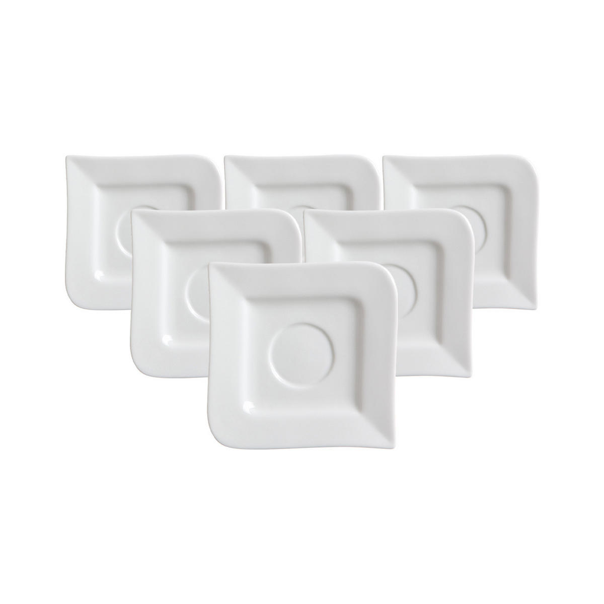 ESPRESSOUNTERTASSEN Melodie weiß ø 11 cm 6er Set - Weiß, Keramik (11cm) - Ritzenhoff Breker