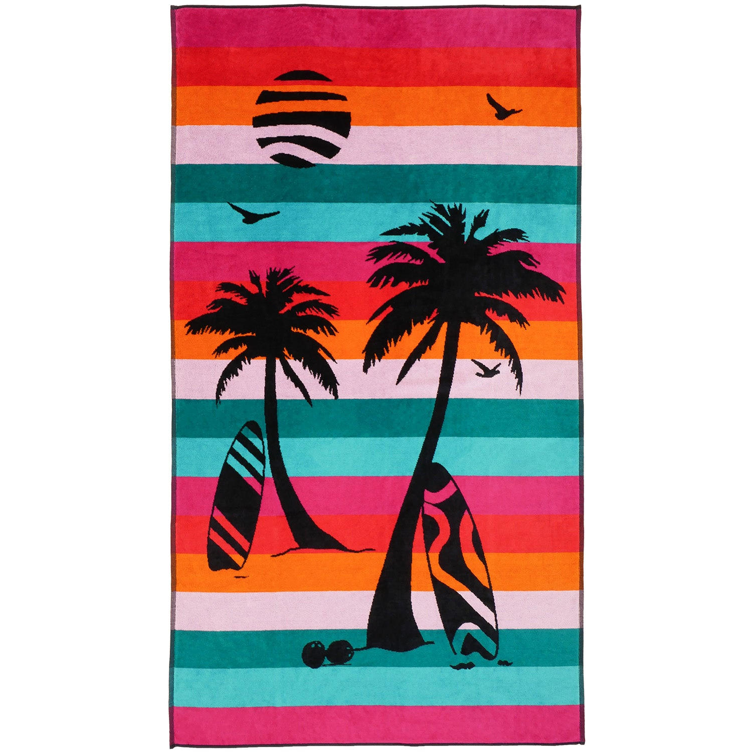 STRANDTUCH Frottee Samt Jacquard Mehrfarbig 95x175 470g/m² - Maupiti - Multicolor, Textil (95/175cm) - LE COMPTOIR DE LA PLAGE