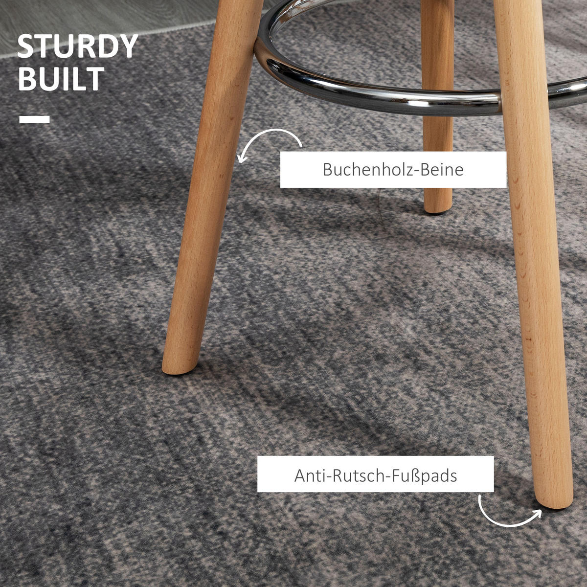 BARHOCKER 2er-Set Weiß 43.0/43.0/91.0 cm - Weiß, Leder (43/91/43cm)