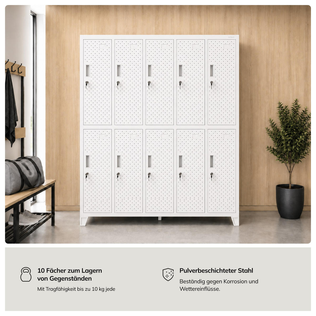ARBEITSSCHUTZ-KLEIDERSCHRANK BARTEK PRO 172x136x45 cm - Weiß, Metall (136/172/45cm) - Jan Nowak
