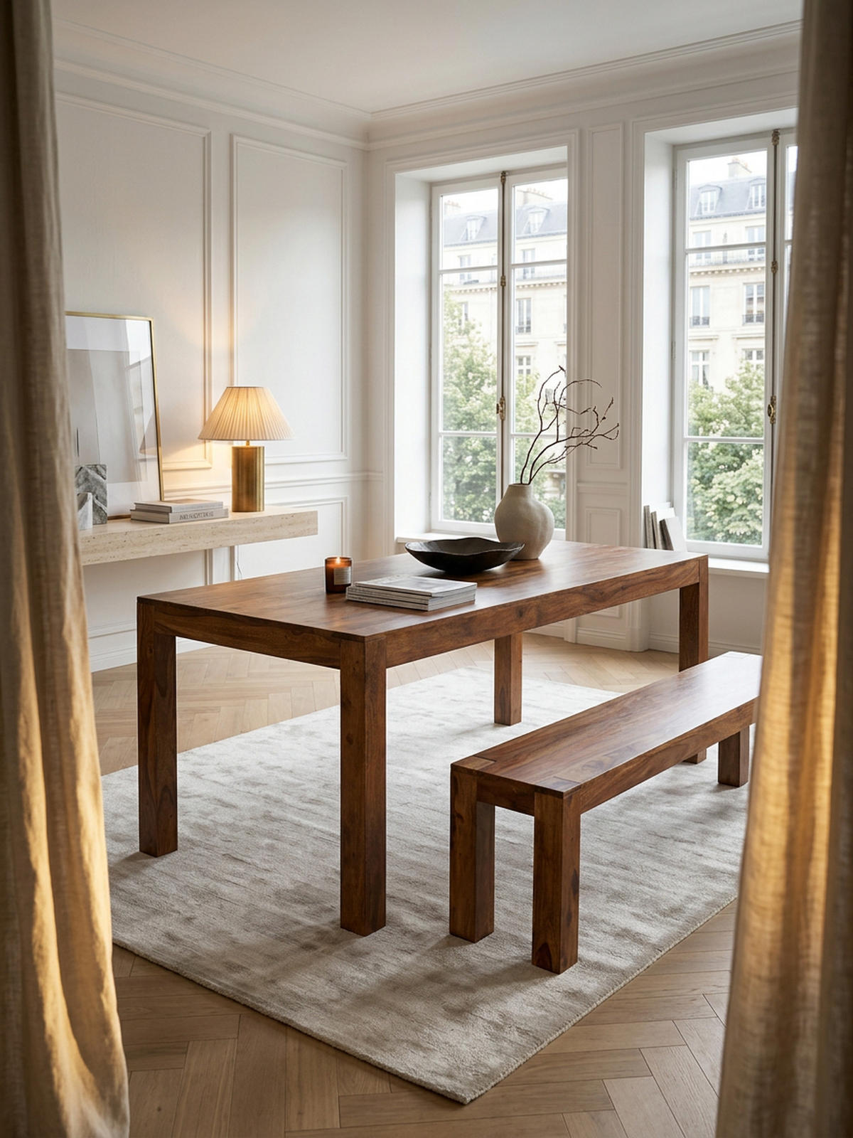 ESSTISCH Massivholz Akazie Rechteckig Handgefertigt NAKO, Braun 160x80x76 cm - Dunkelbraun/Braun, Holz (80/160/76cm) - KADIMA DESIGN