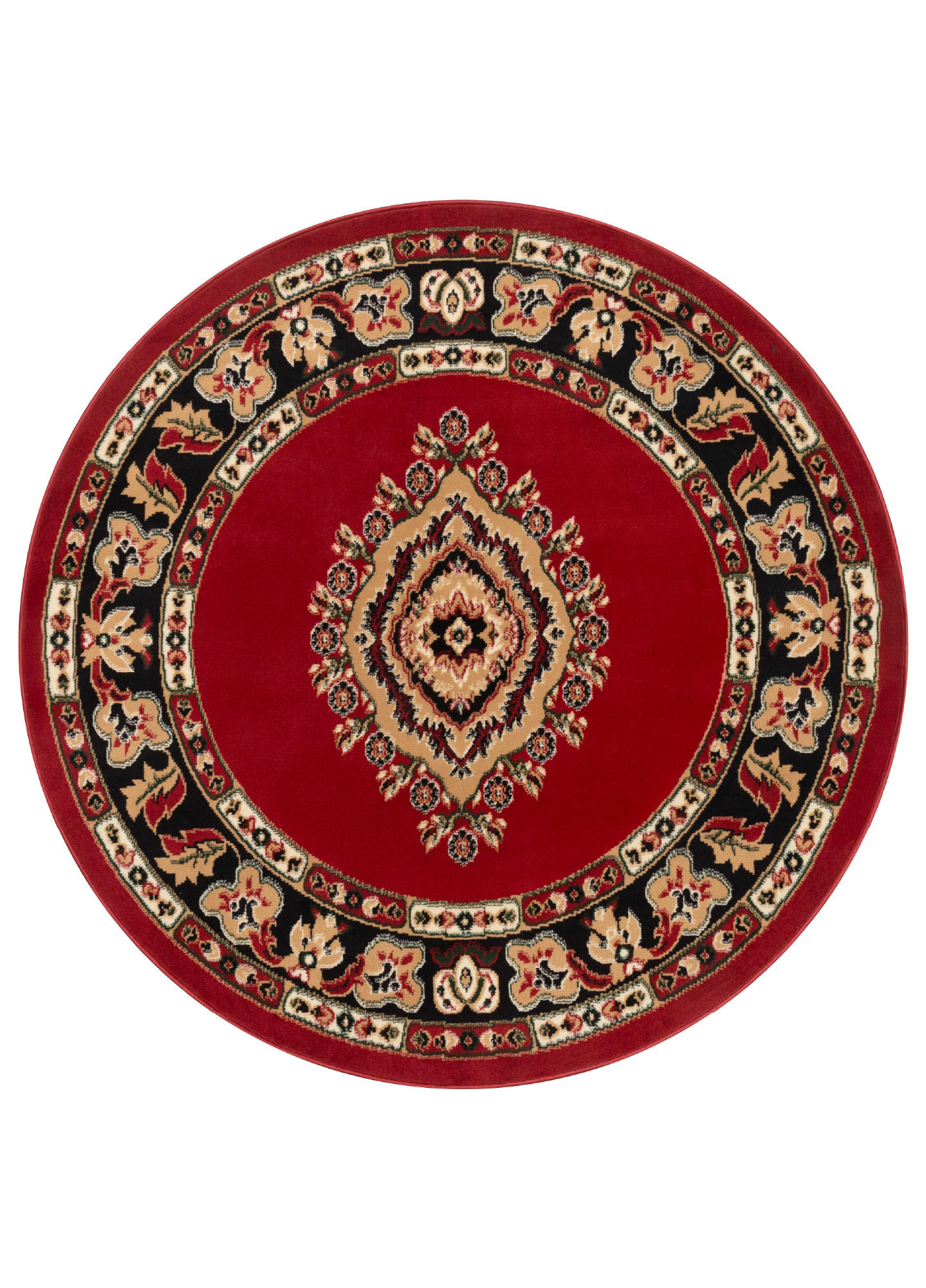 TEPPICH ATLAS rund rot beige medaillon 200/200 cm - Beige/Rot, Textil (200/200cm) - Tapiso