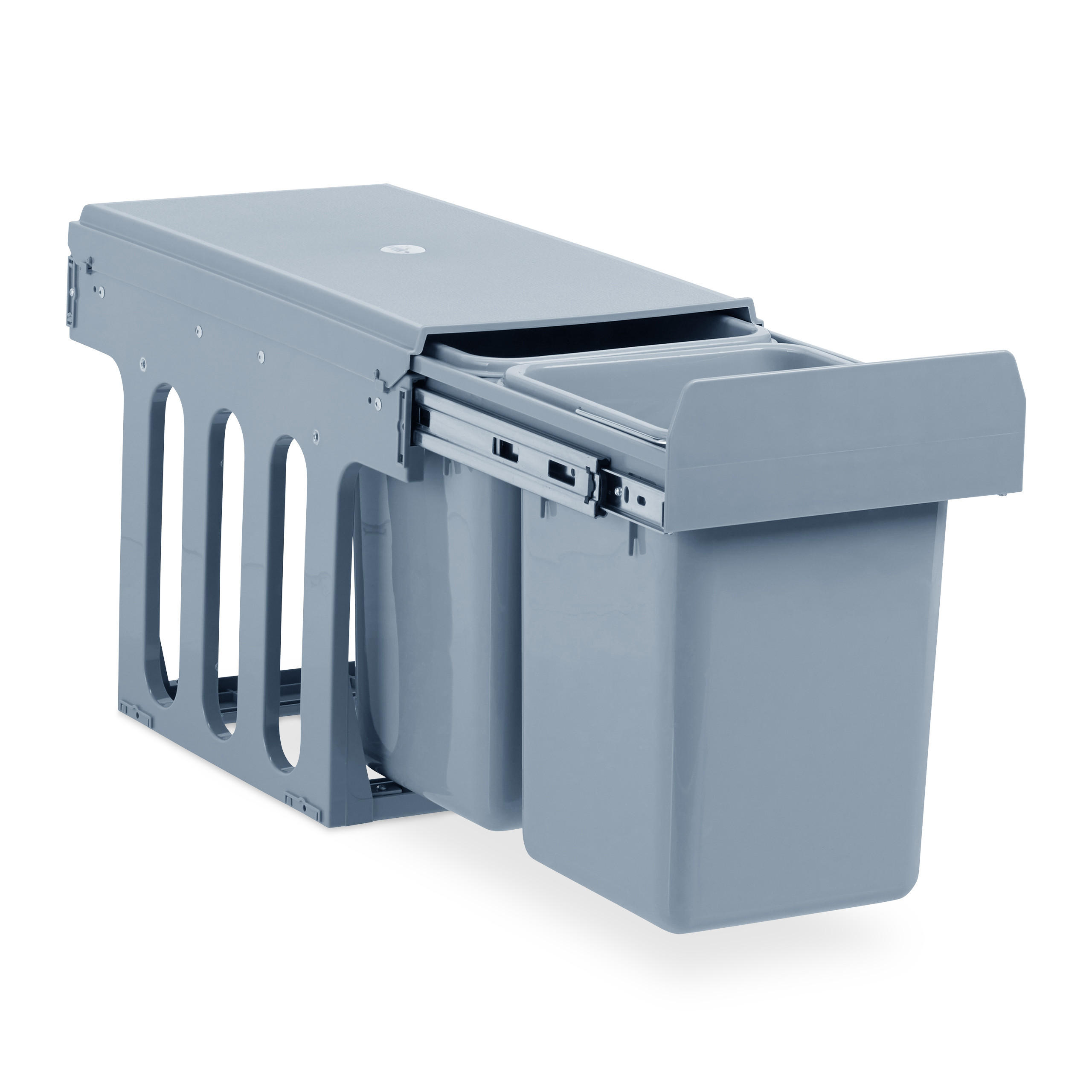 EINBAUMÜLLEIMER - Grau, Kunststoff/Metall (25/35.5/47cm) - Relaxdays