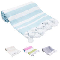 STRANDTUCH, 90x170 cm, 100% Baumwolle, Blau - Hellblau, Textil (90/170cm) - Zollner