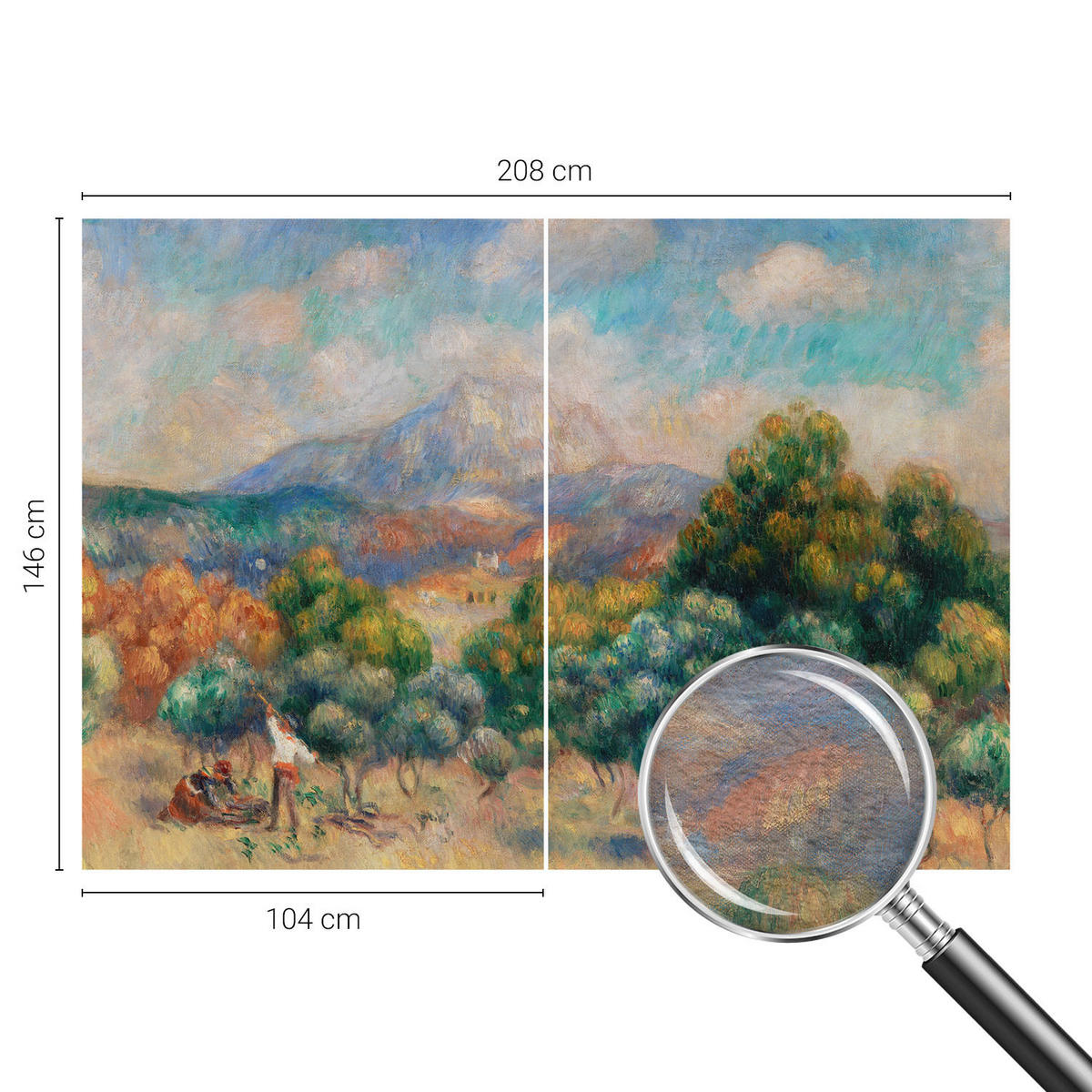 FOTOTAPETE 208x146 cm - Berglandschaft - Grün, Textil (208/146cm) - Wallfluent