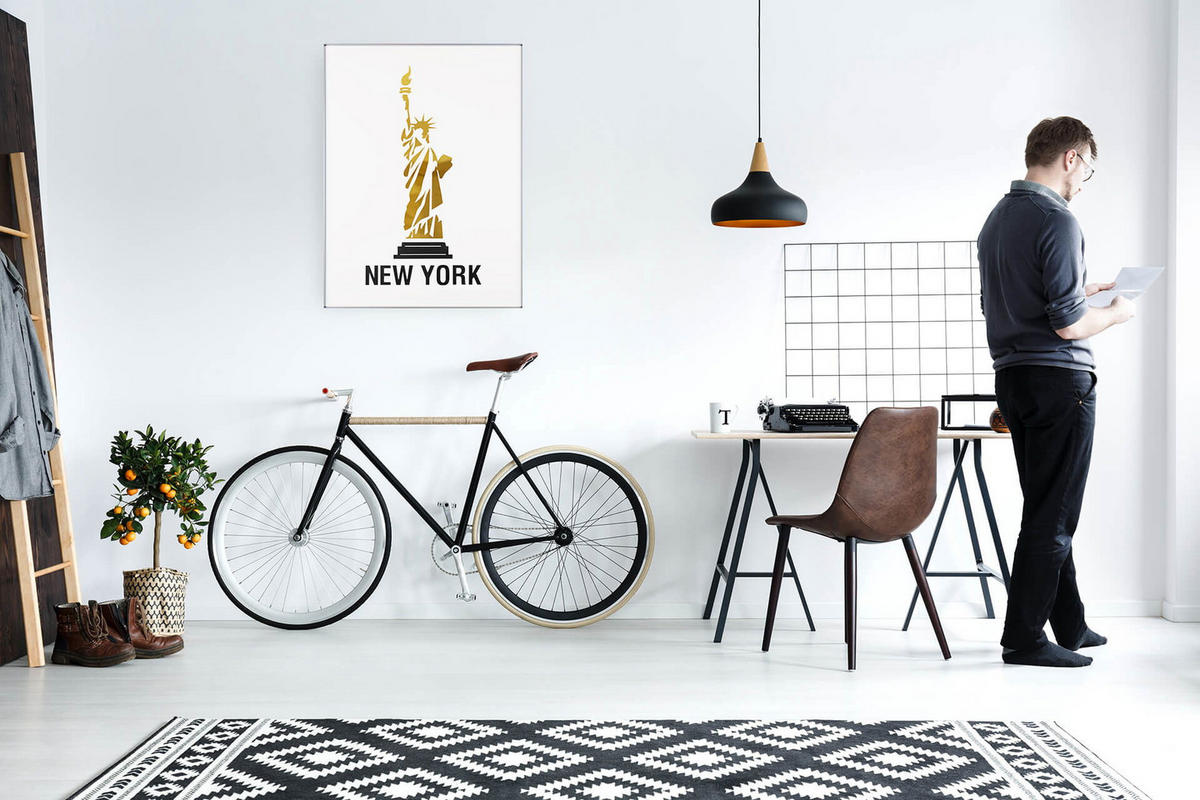 WANDBILD Gold 60/80 cm - Goldfarben/Schwarz, Glas (2.51/80cm) - KUNSTLOFT