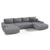 WOHNLANDSCHAFT Draco U Grau - Silberfarben/Hellgrau, Textil/Metall (350/85/185cm) - Beautysofa