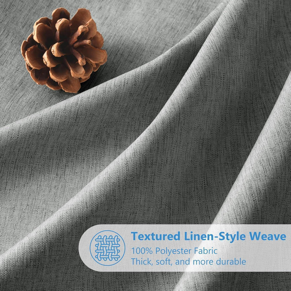 DUSCHVORHANG Leinen Grau 122 x 182 cm - Grau, Textil (122/182cm)