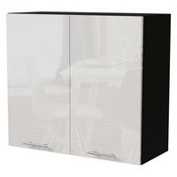 KÜCHENHÄNGESCHRANK Essen W3/80 Weiß Hochglanz / Schwarz Matt 80 / 32,5 / 72cm - Weiß Hochglanz/Schwarz, Holz/Holzwerkstoff (80/72/32.5cm) - Feldmann-Wohnen
