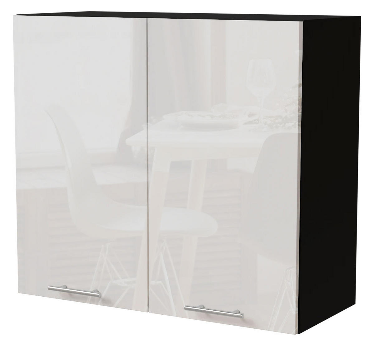 KÜCHENHÄNGESCHRANK Essen W3/80 Weiß Hochglanz / Schwarz Matt 80 / 32,5 / 72cm - Weiß Hochglanz/Schwarz, Holz/Holzwerkstoff (80/72/32.5cm) - Feldmann-Wohnen