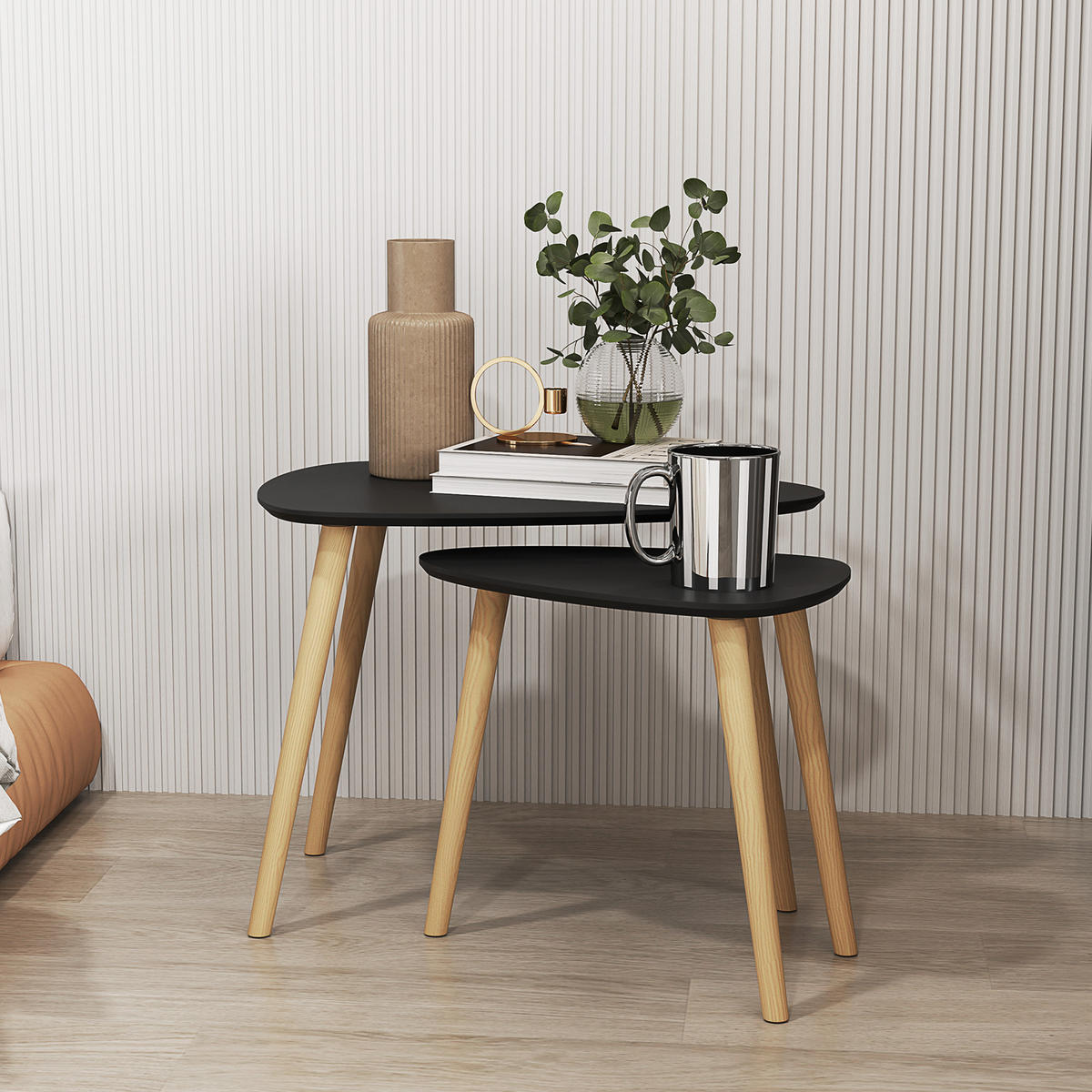 COUCHTISCH DE-15770 skandinavisches Design Schwarz - Schwarz, Holzwerkstoff (59.5/39.5/45cm) - ComfortXL