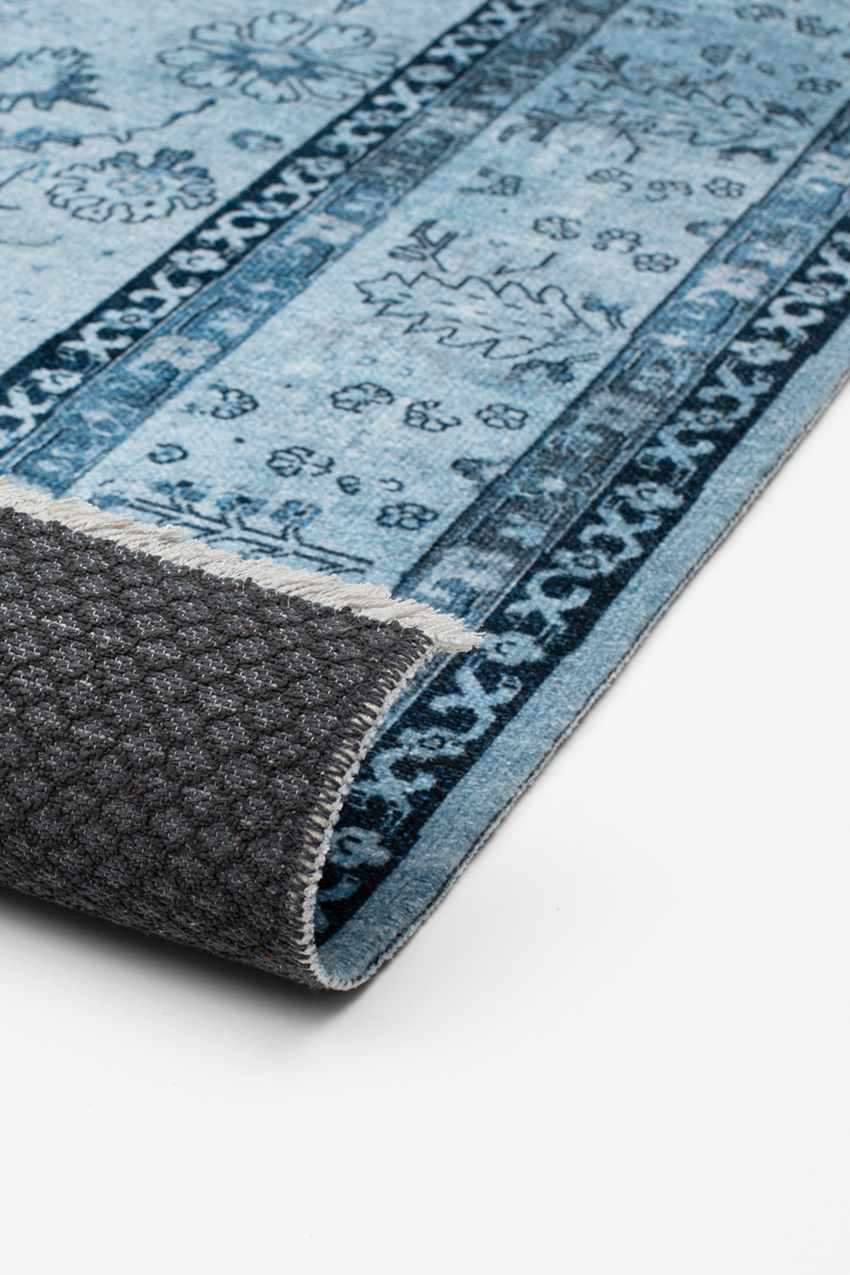 VINTAGE-TEPPICH Jeans Blau 80x150 cm - Blau, Textil (80/150cm) - Tesso Living