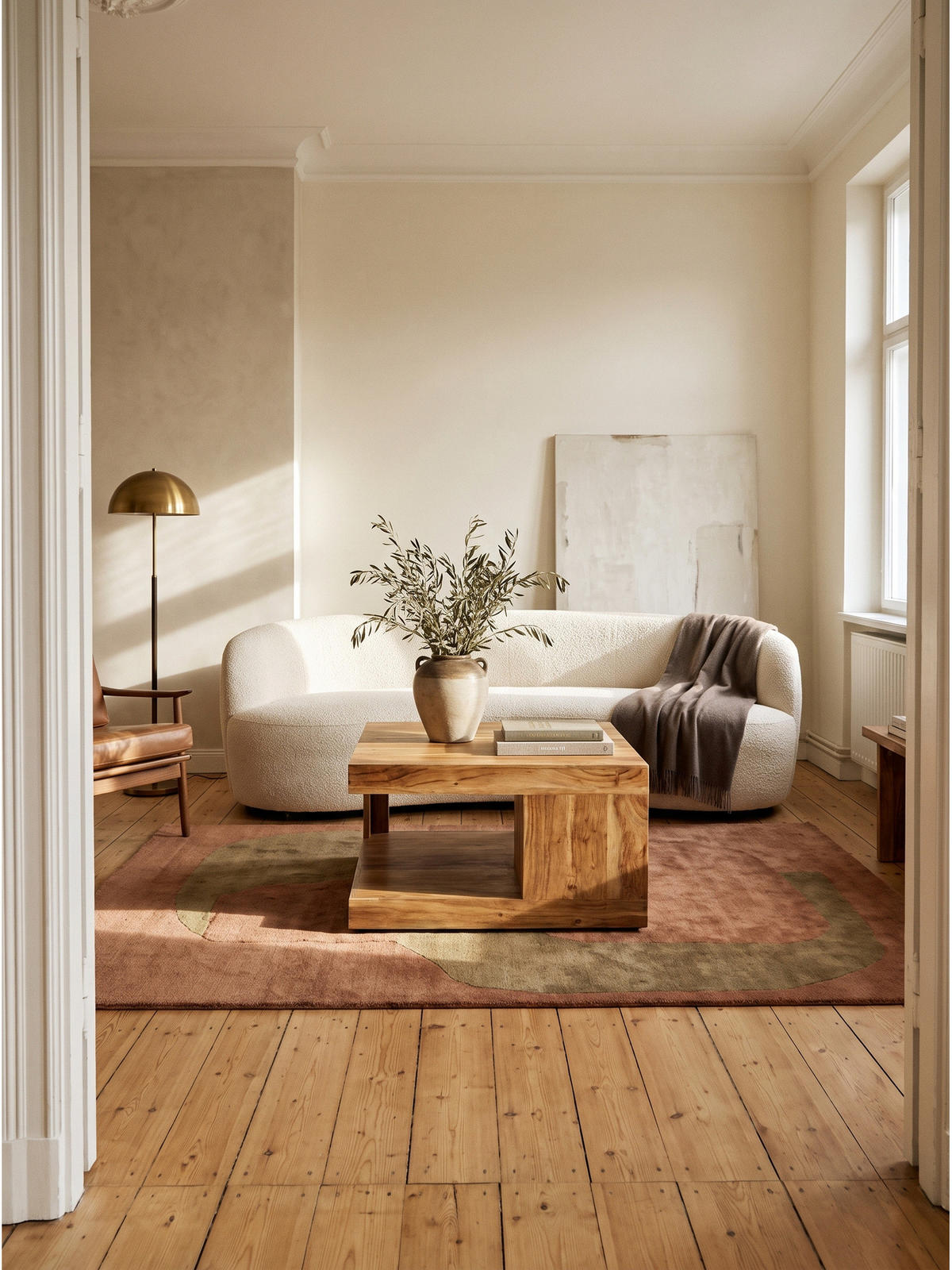 SOFATISCH NAREW, Akazie Massivholz, Akazie-Natur, 60 x 60 x 39,5 cm - Braun, Akazienholz/Holz (60/60/39.5cm) - KADIMA DESIGN