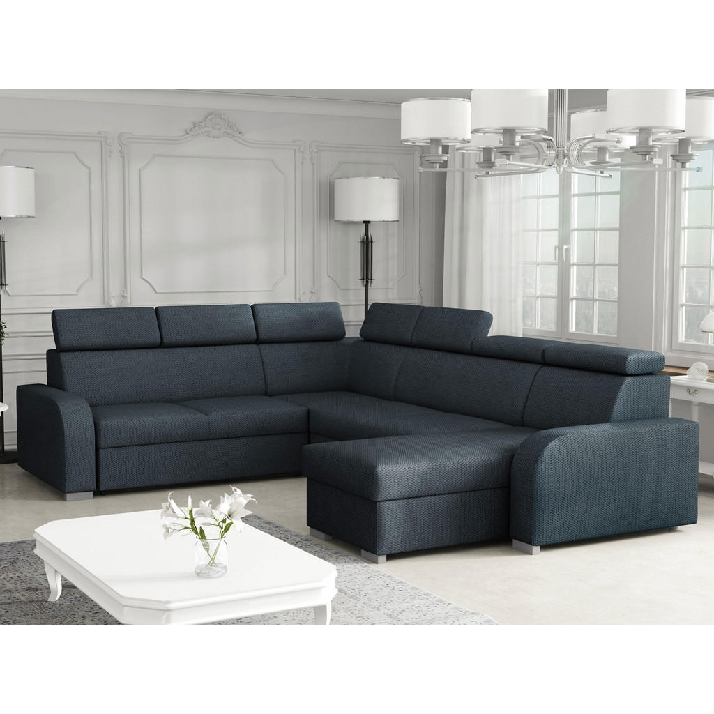 Thumbnail - Mirjan24 Wohnlandschaft, Dunkelblau, Textil, U-Form,Rechteckig, 315x85x250 cm, Wohnzimmer, Sofas & Couches, Wohnlandscha...