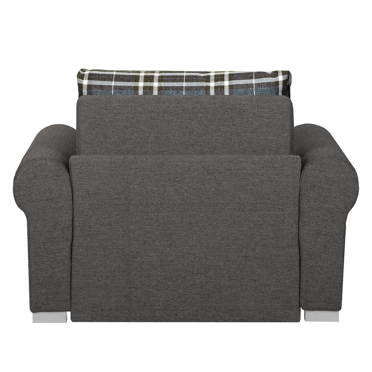 SCHLAFSOFA mit Husse - Silberfarben/Grau, Textil (125/90/90cm) - home24