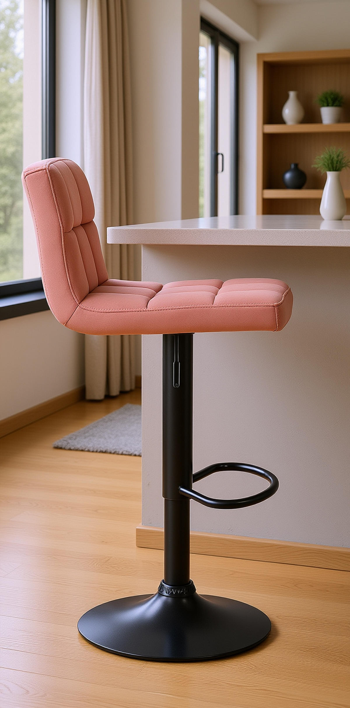 BARHOCKER 4er Set Fenai Samt pink - Pink/Schwarz, Textil/Metall (40/106/40cm) - TPFLiving