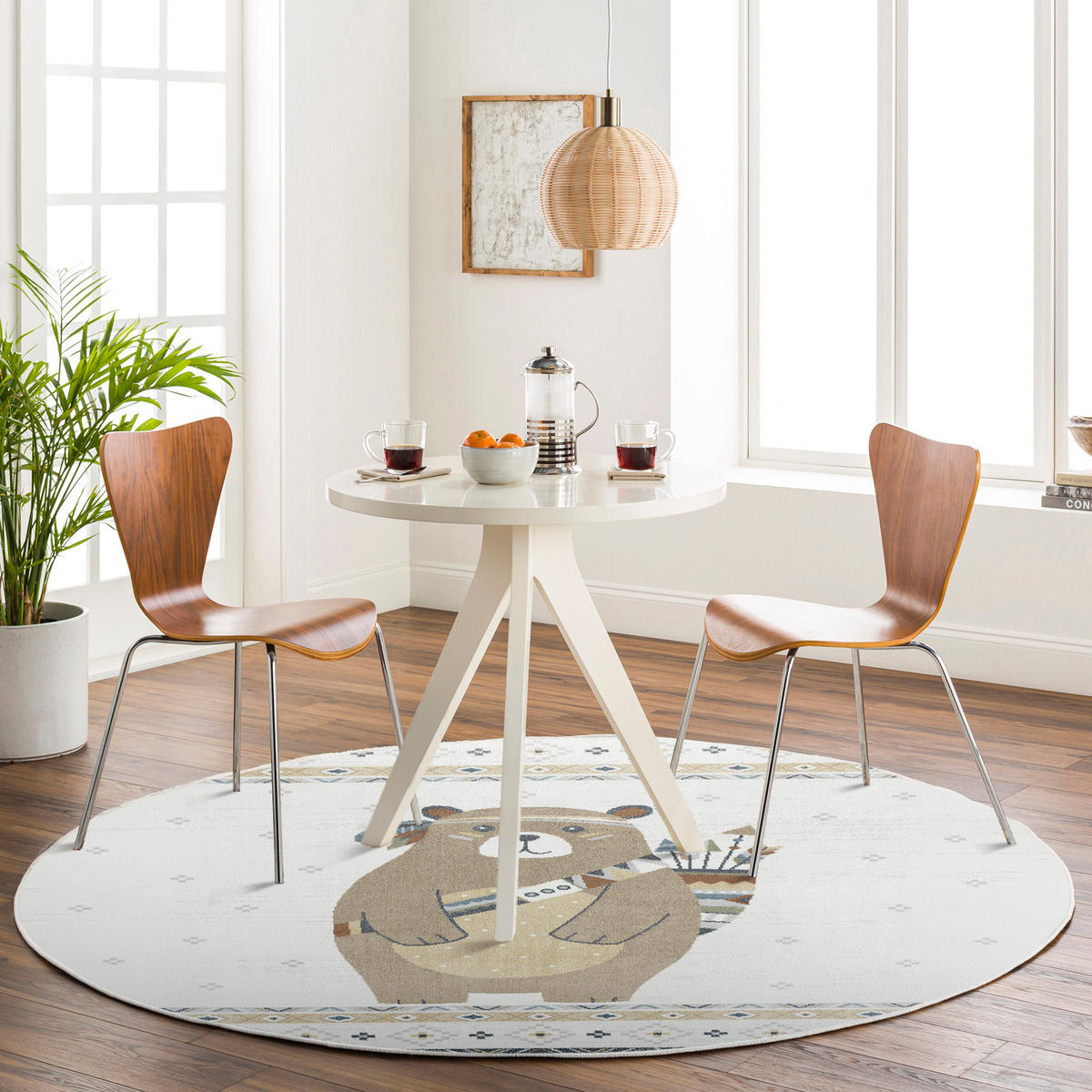 KINDERTEPPICH Maschinenwaschbar Rund Ø 160 cm Beige - Beige, Textil (160/160cm) - LIVABLISS