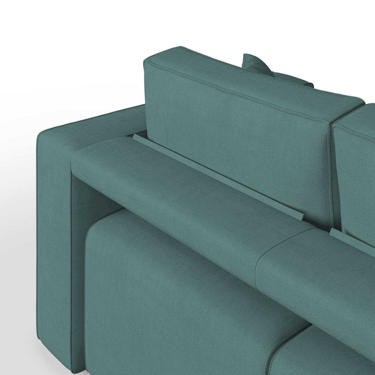 LINEARSOFA Morfeo - Petrol, Textil (245/86/99cm) - Divani.store