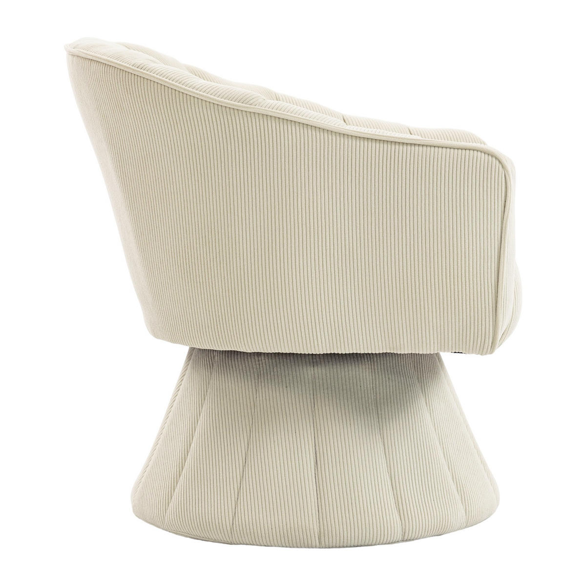 DREHSTUHL Drehsessel Loungesessel mit Polsterung,360°,Cord,Beige - Beige, Textil (70/72/66cm) - LVHOM