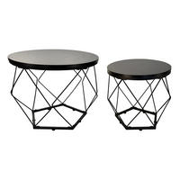 COUCHTISCH 2er Set Rund Schwarz - Schwarz, Holzwerkstoff (50/50/44cm) - Home Collective