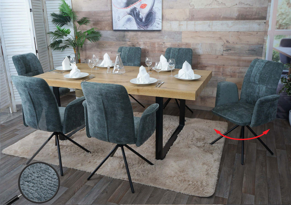 ESSZIMMERSTUHL Blau 6er-Set - Blau, Textil (70/94/60cm) - MCW