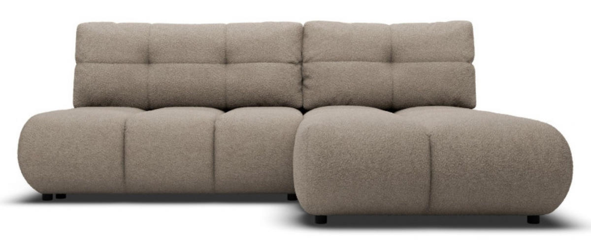 ECKSOFA Dunkelbeige MILA Ausziehbar Rechts - Beige, Textil (177/230cm) - Sepro Meble