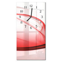 WANDUHR 60x30 cm - Abstraktion - Rot, Glas (30/60/0.4cm) - TULUP