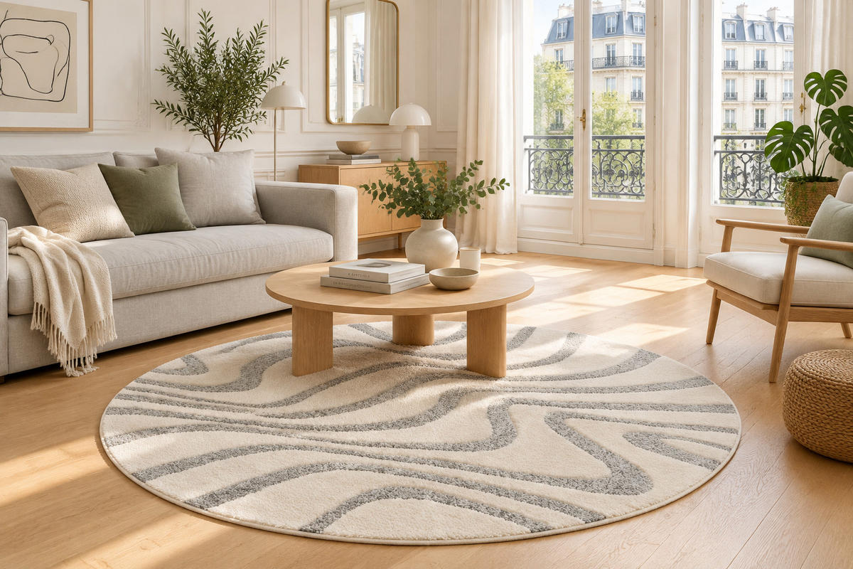 TEPPICH Ethnostil, geschnitzt grau - Grau, Textil (160/160cm) - AFK Living