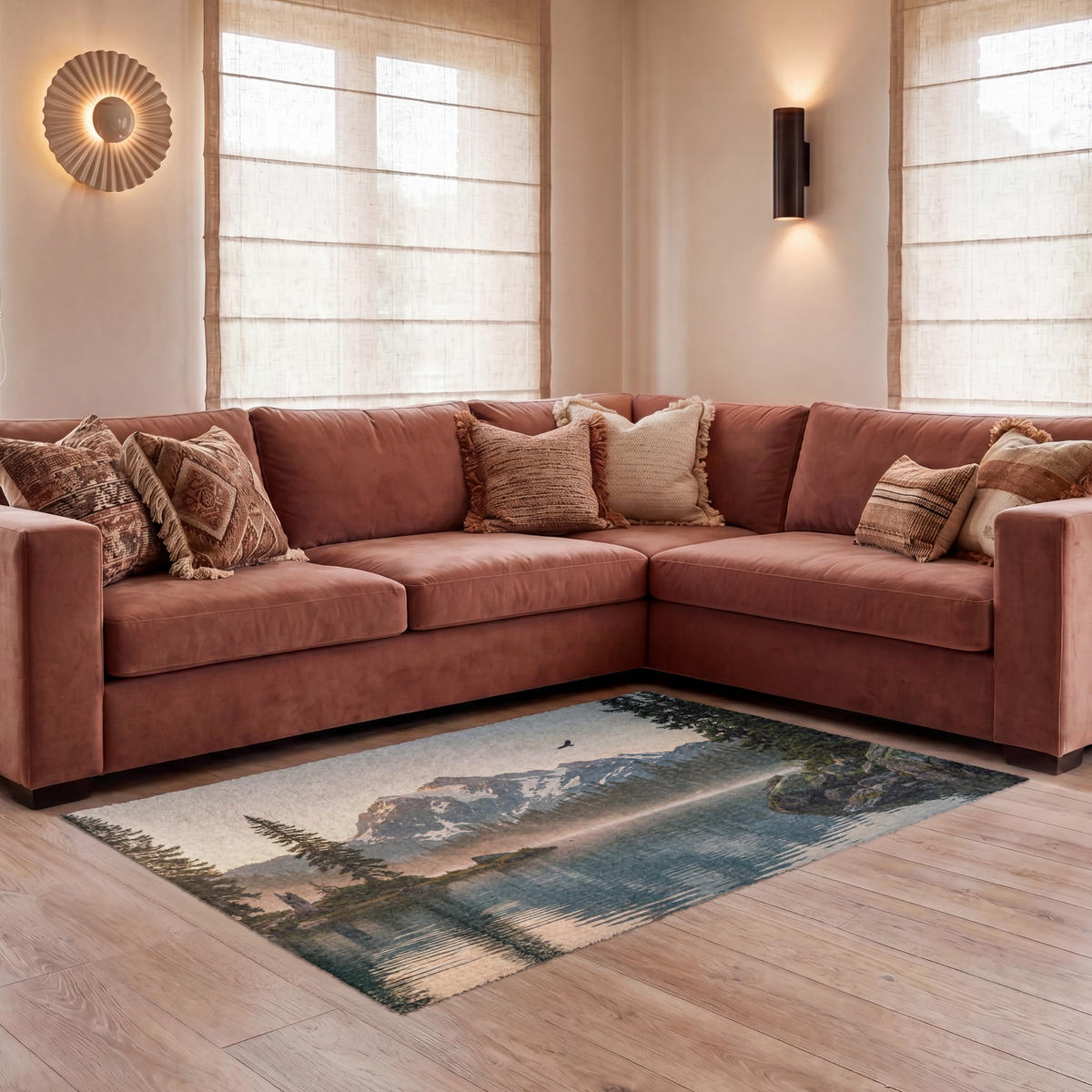 KOBERCE - Hory - Voda - Stromy - 150x90 cm - viacfarebná, textil/plast (150/0.4cm) - OnlyWow