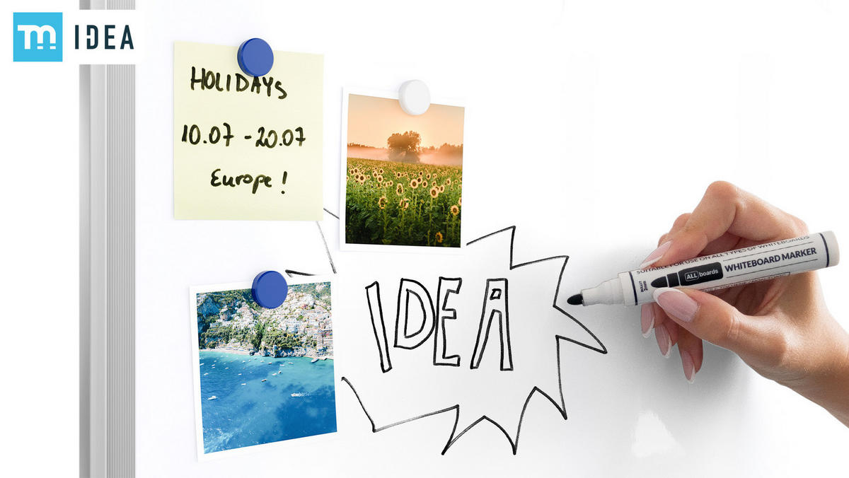 MOBILES Board, Serie: TM Idea/Flex - mit doppelseitiger Whiteboard-Oberfläche, drehbar, 180x120 cm - Weiß, Metall (180/120/1.8cm) - ALLboards