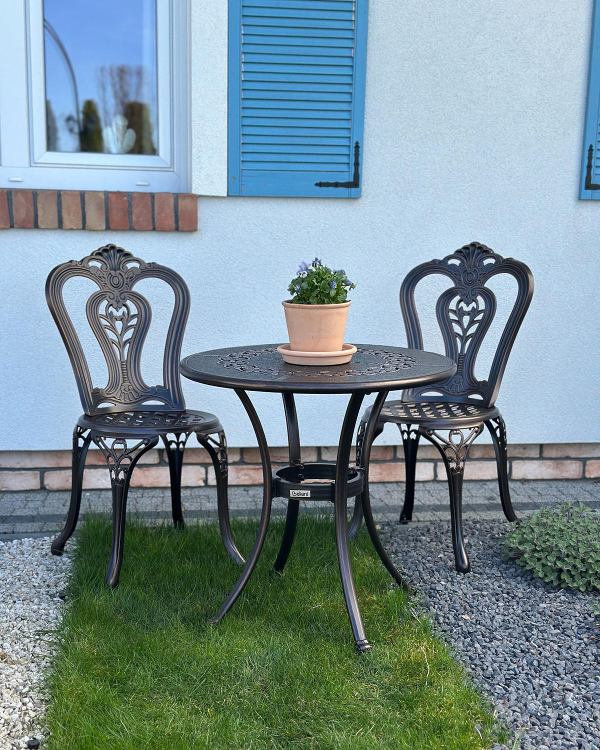 MASĂ DE GRĂDINĂ aluminiu maro 65 cm Bovino - maro, metal (65/65/61cm) - Beliani