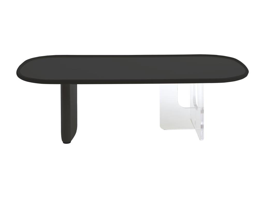 COUCHTISCH - MDF & Acryl - Schwarz & Transparent- RASIA - Schwarz, Holz (120/60/35cm) - Pascal Morabito