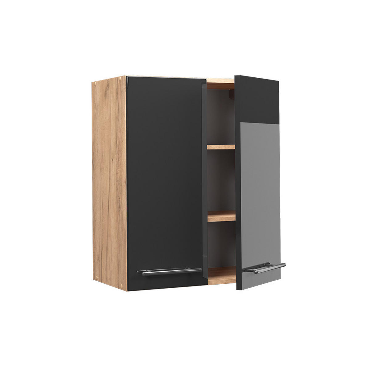 HÄNGESCHRANK Fame-Line Anthrazit Hochglanz 60 cm - Honigeiche/Schwarz Hochglanz, Holzwerkstoff (60/72/34.1cm) - Vicco